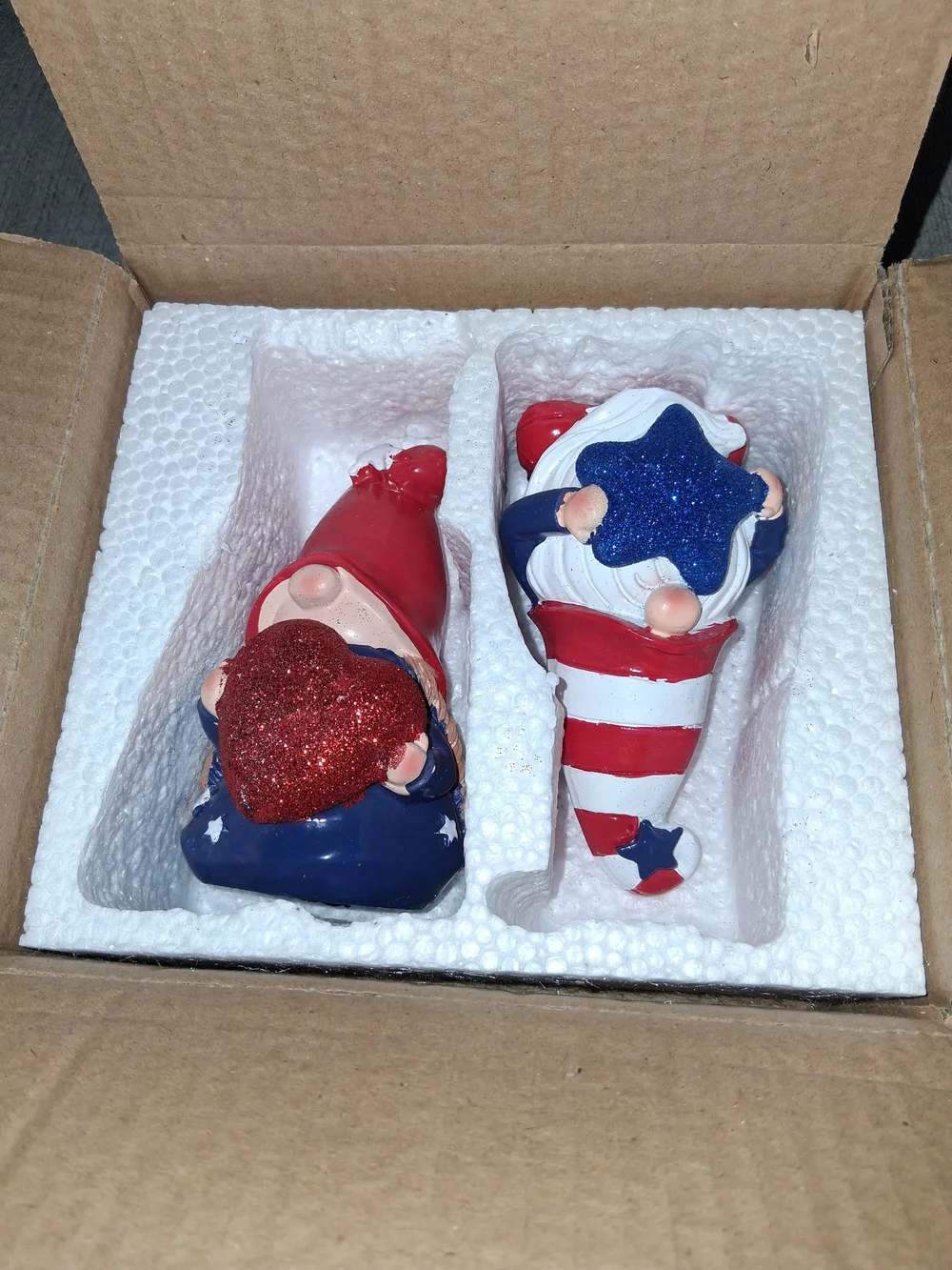 Patriotic Gnome Figurines - Red, White & Blue Holiday Decor 4inch Nwt